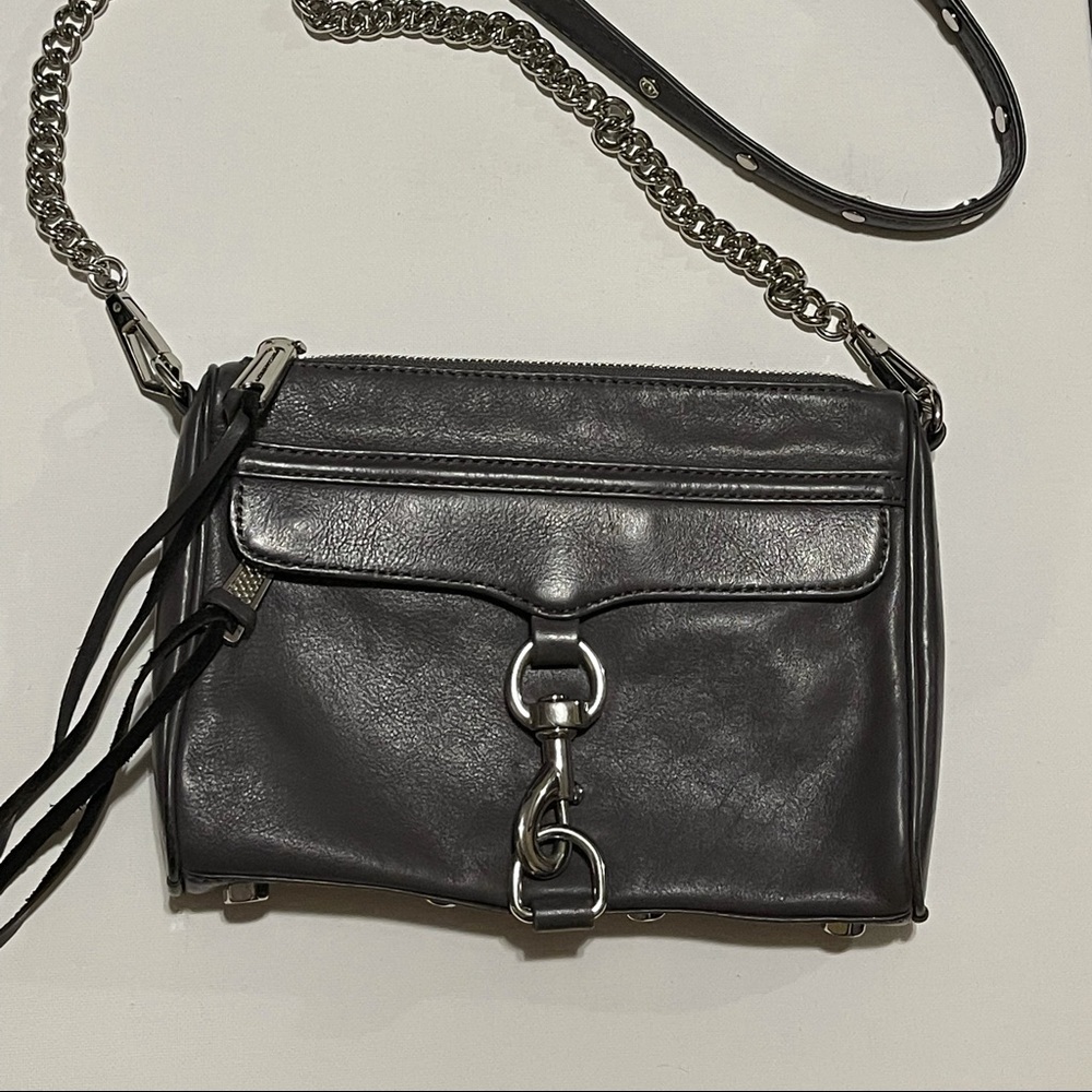 Rebecca Minkoff Leather Grey Mini MAC Crossbody
